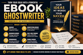 ghostwrite a professional ebook, kindle book, or nonfiction book