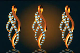 custom 3d jewelry cad design for rings pendant earring, bracelet and stl jewelry
