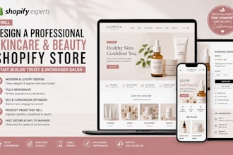 design a professional skincare and beauty shopify store that converts
