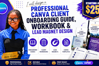 create a canva client workbook and onboarding guide