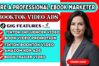 viral booktok video promotion amazon kindle ebook promotion tiktok booktok ads