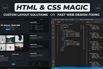 do HTML CSS web layout, bug fixing and data entry