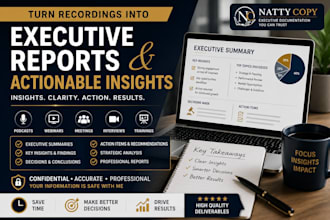 turn your recordings into executive reports and actionable insights