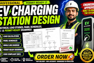 design ev charging stations with electrical load studies, panel schedules, sld
