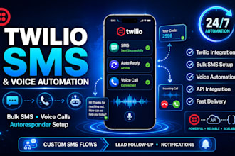 build twilio sms, bulk sms, voice call and autoresponder system