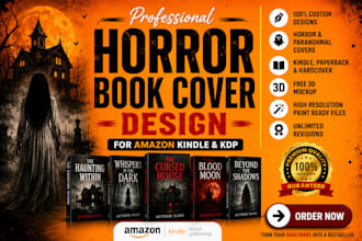 design horror book covers, paranormal covers, supernatural thriller book covers