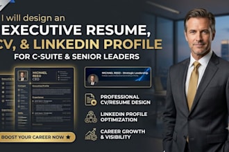 design executive resume CV and linkedin resume professionally