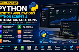 develop python desktop application, python script, python code python automation