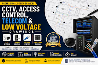 design cctv, access control, telecom and low voltage drawings