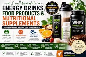 formulate energy drinks, food products and nutritional supplements