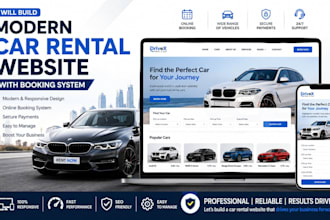 build modern car rental website with booking system