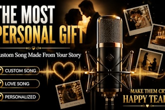 create a personalized custom ai song, love, birthday or wedding song with lyrics