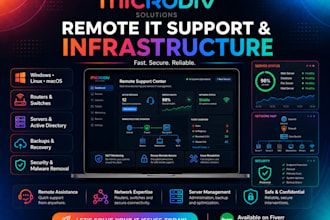 provide expert IT support, network setup, and remote systems maintenance