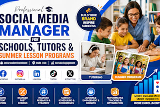 manage social media for schools, tutors, and summer lesson programs