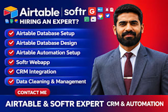 develop airtable CRM automation softr web app client dashboard airtable database