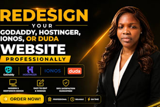 redesign your godaddy, hostinger, ionos, or duda website professionally