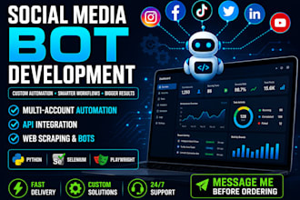 develop social media bot, facebook bot, ig bot