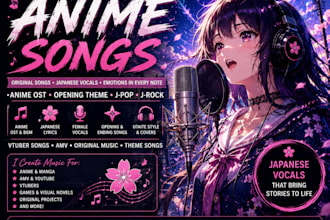 sing and write anime ost opening theme j pop and japanese songs