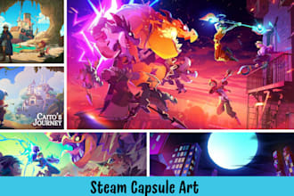 create steam capsule art and game key art for your steam page
