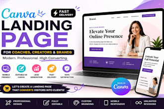 design a canva landing page for coaches creators and brands