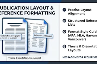 do professional journal manuscript formatting and layout design for publication