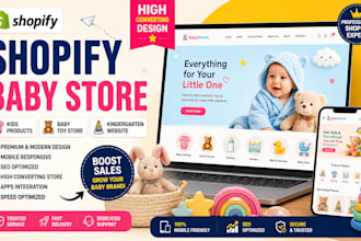 create shopify baby store kids product store baby toy store kindergarten website