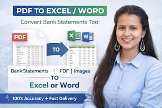 convert bank statement to excel, PDF to excel or word, scan pdf to excel
