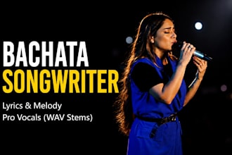 write emotional portguese bachata lyrics and pop music and sing as your cantante