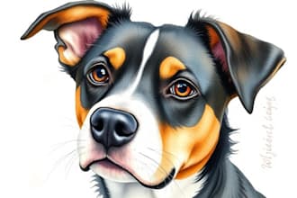 draw pet portrait illustration watercolor style