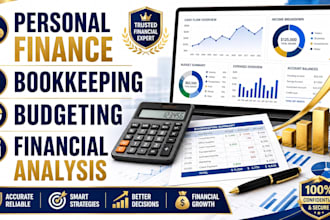 create personal finance budget, bookkeeping, financial analysis and reporting