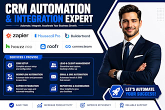set up zapier integration housecall pro buildertrend houzz pro roofr connecteam