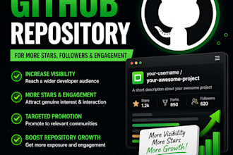 promote your github repository for more stars, followers, and engagement