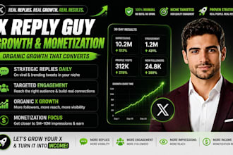 be your crypto x reply guy for organic x growth twitter monetization