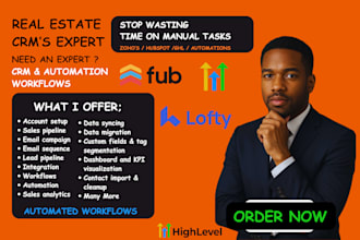 set up real estate lofty crm, idx boldtrail, kvcore, gohighlevel, follow up boss