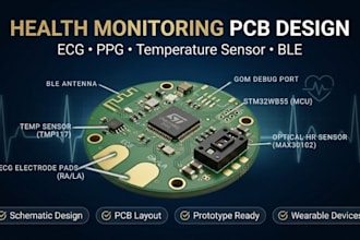 design health monitoring wearable pcb device with ecg ppg temperature sensor