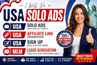 do USA solo ads, USA affiliate link promotion, USA sign up, MLM leads generation