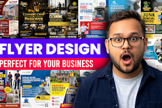 design cleaning, plumber, junk removal, hvac flyers in 24 hours