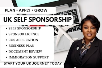 assist with UK self sponsorship visa, sponsor licence, and cos application