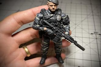 sculpt 3d action figure,articulated model, anime toy character for 3d printing