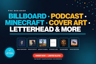 do billboard design minecraft thumbnail single cover art podcast logo letterhead