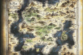 illustrate fantasy map and rpg battle map design for dnd and ttrpg
