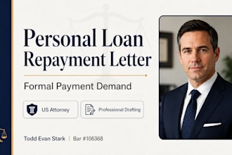draft personal loan repayment and debts demand letter debt recovery drafting