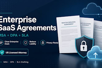 draft your saas msa, dpa and sla as a US tech attorney legal documents nda