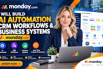 build monday com ai automation CRM workflows and business systems