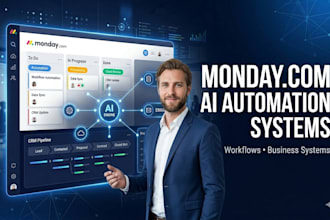 build monday com ai automation CRM workflows and business systems