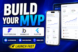 build flutter mobile app, fix flutterflow app development bubble mvp developer