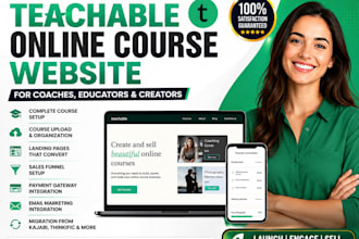 build your teachable online course website for coaches educators and creators