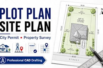 residential plot plan, city permit site plan, property survey layout