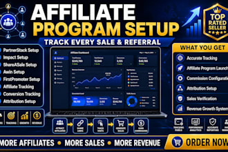 setup and optimize your partnerstack, impact, shareasale, awin, or firstpromoter