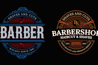 barber shop salon vintage beauty salon logo design